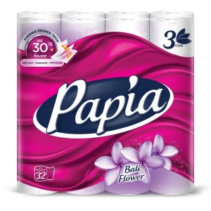 Бумага туалетная Papia 3 -х слойная /уп 32 шт