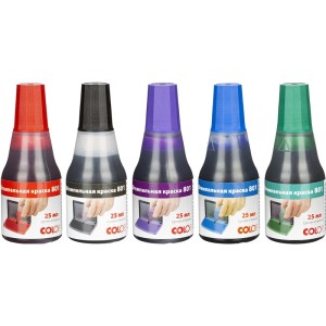 Штемпельная краска "COLOR" 25 ml, син (мастика)