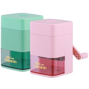 Точилка механич. DELI Macaron с контейнером, ассорти /10604