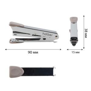 Степлер №10 Hatber mist метал на 12л. с антистеплером/085943