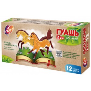 Гуашь 12 цв 15 мл ZOO "Луч" блок-тара /уп12 шт