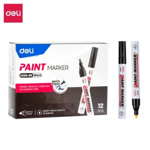 Маркер по металлу DELI "Paint" 2 мм, черный/U500/уп 12 шт