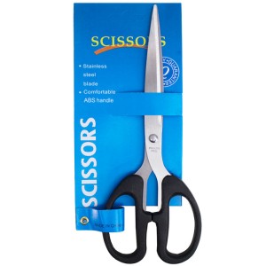 Ножницы Scissors 180 мм, пластиковые ручки, чёрные /005131