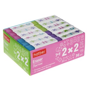 Ластик Hatber 2х2 прямоугольный / 072622