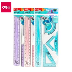 Линейки набор 4 шт гел. проз 30см Deli "Ultra flexible" в ассорти /H23