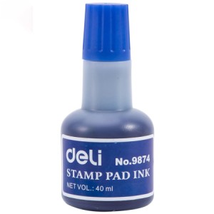 Штемпельная краска DELI 40 ml синяя (мастика) 9874