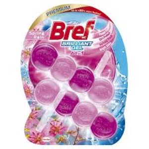 Чистящее средство "Bref Brilliant"Гель Весенний Дождь для унитаза, (2х42г)