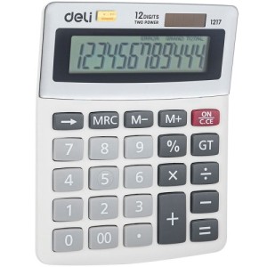 Калькулятор 12 разрядный "DELI" 133,5х106х33,2 мм, белый /1217
