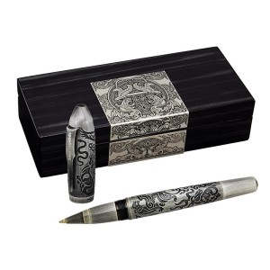 Ручка роллерная Pen-SISIRP3 национальный орнамент, серебристая, в подарочном футляре /9223