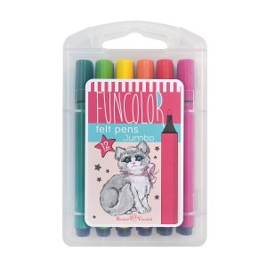 Фломастеры 12 цв. BrunoVisconti FunColor утолщенные в пластик пенале / 32-0041
