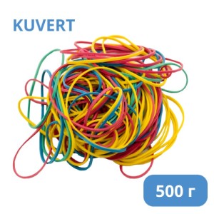 Резинки для денег "Kuvert" 500 гр цветная в полиэтил пакете
