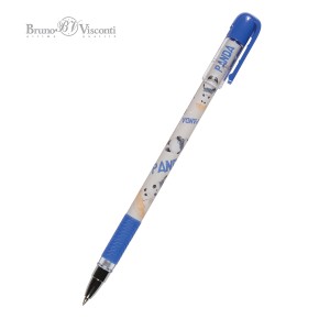 Ручка шариковая BV MagicWrite "Панда с зонтиком" с резин держат, 0,5 мм, синий стержень /уп 24 шт