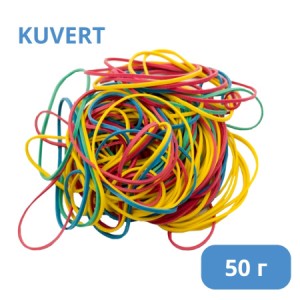 Резинки для денег "Kuvert" 50 гр цветная в полиэтил пакете