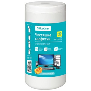 Салфетки влажные чистящие для поверхностей экранов "OfficeClean" в тубе 100 шт /248262/249230/248261
