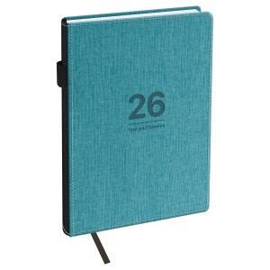 Ежедневник 176 л, датир 2026г А5 BG "Filista.Teal" бирюзовый в линию, резинка для ручки /09615