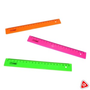 Линейка пластиковая 20 см СТАММ "NEON" цветная ЛН11