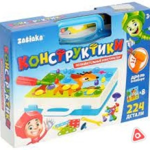 Конструктор в чемодане "Конструктики" винтовой 224 деталей с шуруповертом /4348344