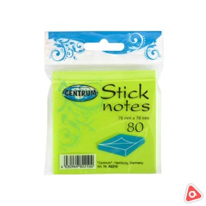 Бумага для заметок 1цв 100л STICKY NOTE 76x76mm зеленый/GS02NGN
