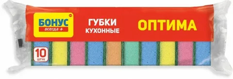 Губки для посуды "БОНУС+" 5319 / в уп 10 шт