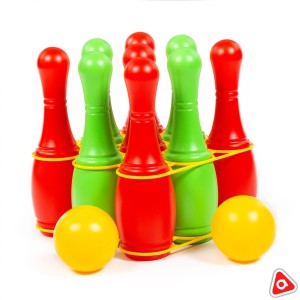 Игра Боулинг Кегли 9 шт + 2 шара "Полесье", 3+ /6447