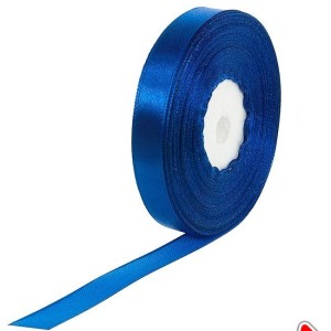 Тесьма Лента атласная синяя длина 0,5см х 33м