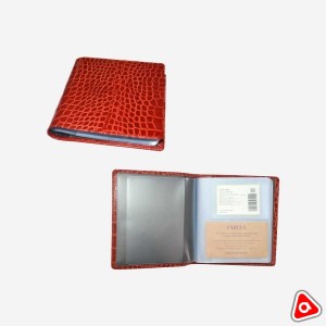 Визитница на 80 визит. Fabula "Croco Nile" натур. кожа, крокодил, красн. V57/1.KR.мак 7291