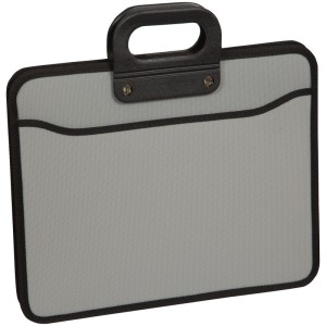 Папка-портфель 3 отдела Office Space А4+ на молнии, серая /269209