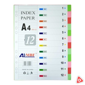 Разделитель для бумаг 12 цветов цветные ALMBF