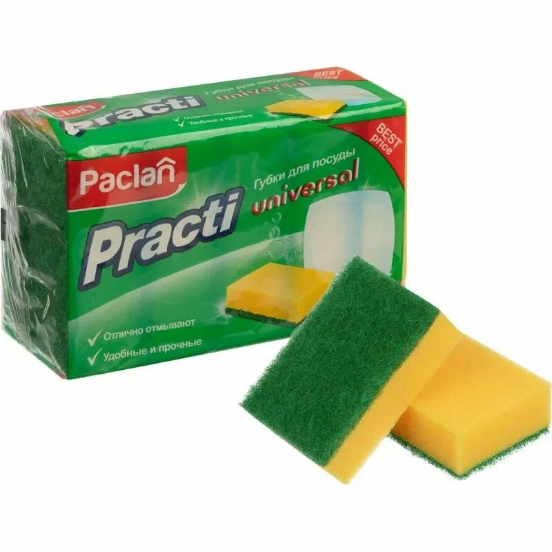 Губка для посуды "Paclan" universal /уп 5 шт