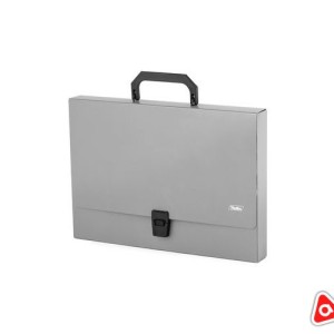Папка-портфель А4 пластиковая "Hatber Standart" 1000 мкм, серая /00114