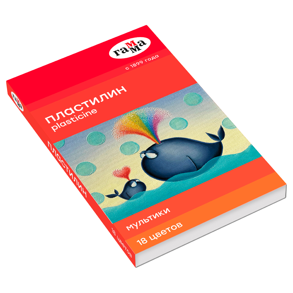 Пластилин 18 цветов "Гамма" Мультики, 360 гр, со стеком /280028
