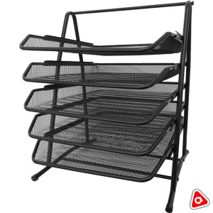 Лоток гориз. 5-х секц. "BASY" металлический, чёрный /2005 /кор 15 шт