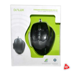 Мышь проводная Delux, DLM-537 Оптическая 1000-1600 dpi/ черный