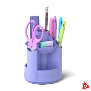 Органайзер 6 предметов ErichKrause Mini Desk "Pastel" вращающийся фиолетовый пластик / 53232