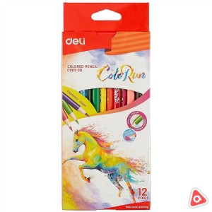 Карандаши 12 цв "DELI Color Run" в картонной упаковке /С00300
