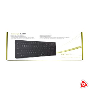 Клавиатура Delux DLК -180UB, мультимедийная, ультра-тонкая,USB,