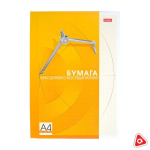 Бумага масштабно-координатная , А4, 25 листов, рыжая сетка Хатбер