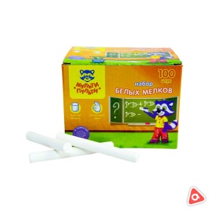 Мел белый "Class" 100 шт круглый картонная коробка / уп 100 шт