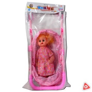 Коляска с куклой метал / 839