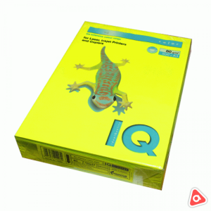Цветная бумага A4.80гр 500 л IQ COLOR NEON желтый неон /411569