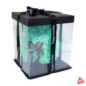 Игрушка медвежонок из роз в упаковке