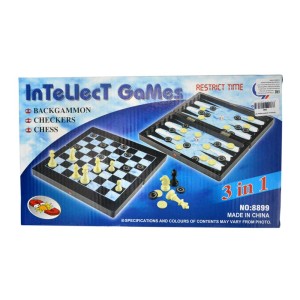 Шахматы магнитные 3 в1 маленькие (шашки/нарды) / 1818