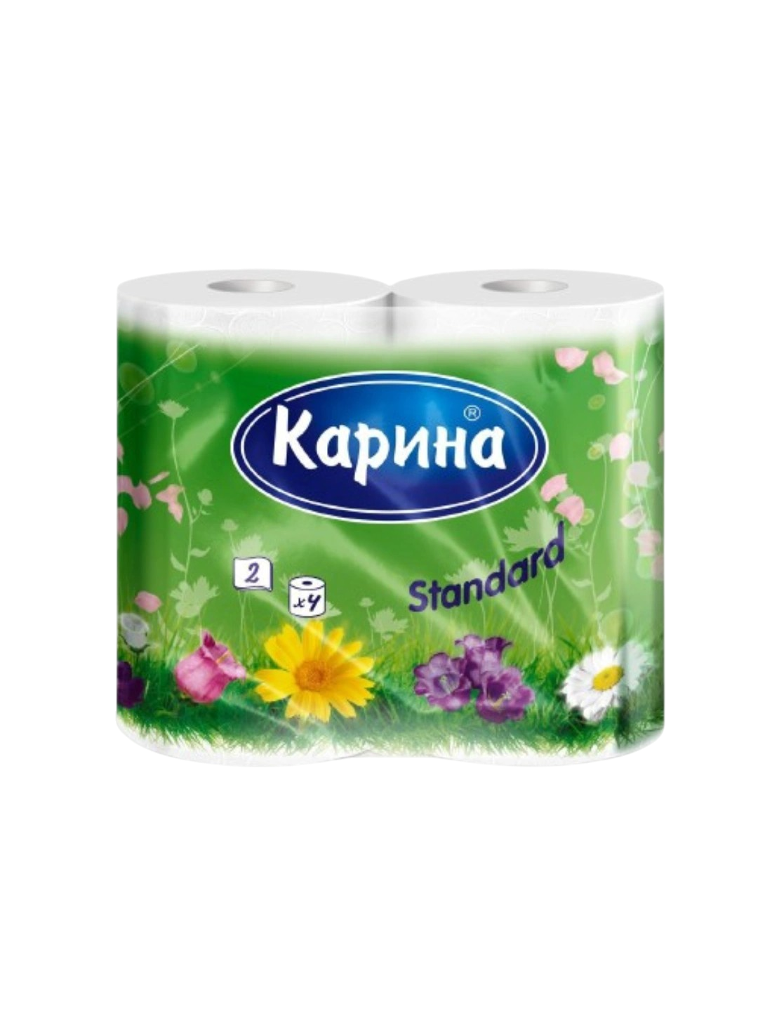 Бумага туалетная "Карина Стандарт" упак/4 шт /бл 14 шт