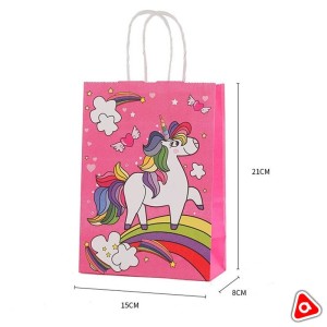 Пакет подарочный 21х15х8см. Единорог в ассорти /SY-401S-3 /SY-402S