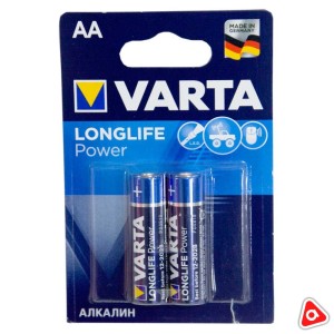 Батарея Varta Longlife Power АА пальчик оригинал /уп 2 шт - синяя 6955/4906