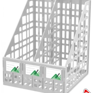 Лоток верт. 2 секц. пласт Стамм серый ЛТ815