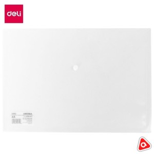 Папка с кнопкой А4 Deli прозрачная / 10412