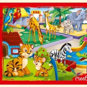 Пазлы 330х240, 104 элемента "Белоснежка/ веселый зопарк"/0470/2627