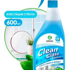 Средство для мытья стёкол GRASS "Clean Glass" "Голубая лагуна" флакон 600 мл /кор 8 шт