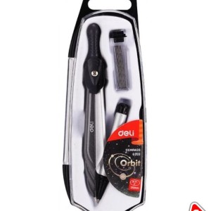 Циркуль "DEL" 2-предмета в пластиковом пенале G203, ассорти /20302